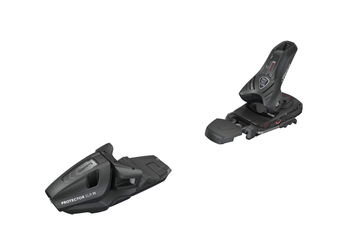 Tyrolia Protector SLR 11 GW Ski Bindings, Matte Black, 80 mm Brake in Black - side angle view