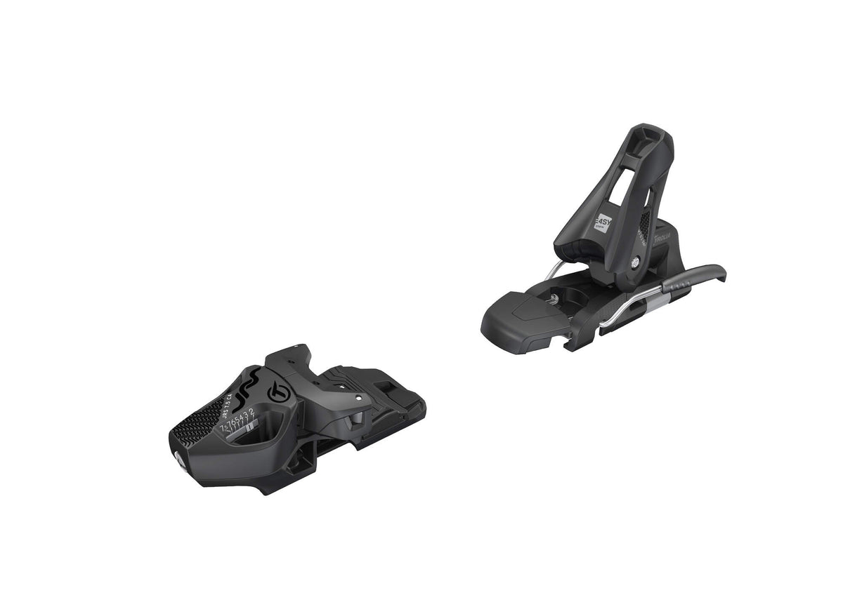 Tyrolia JRS 7.5 GW CA Junior Ski Bindings, Black/White, 90 mm Brake in Black - angle view