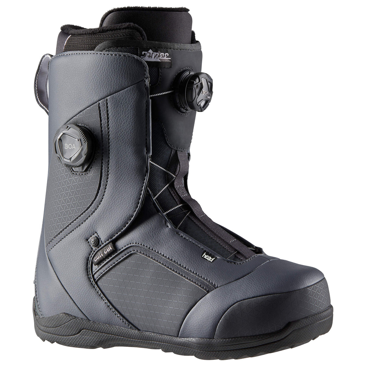 HEAD THREE LYT BOA Focus Snowboard Boots, Gray, Mondo 25.5 in Gray - side angle view