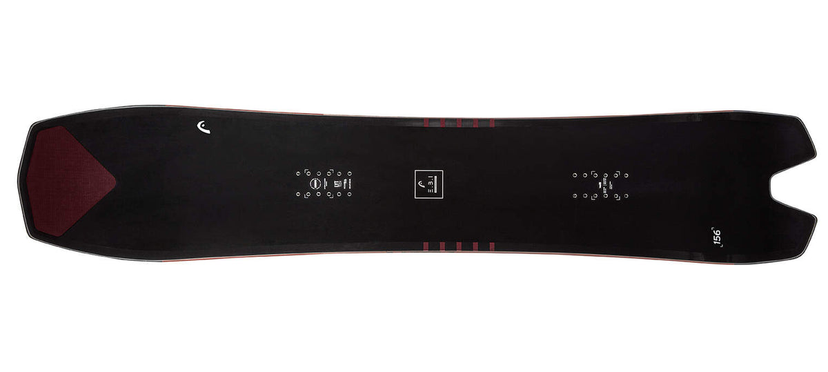 HEAD E.B.I. LYT Swallow Tail Snowboard, Black/Red in Black - top view