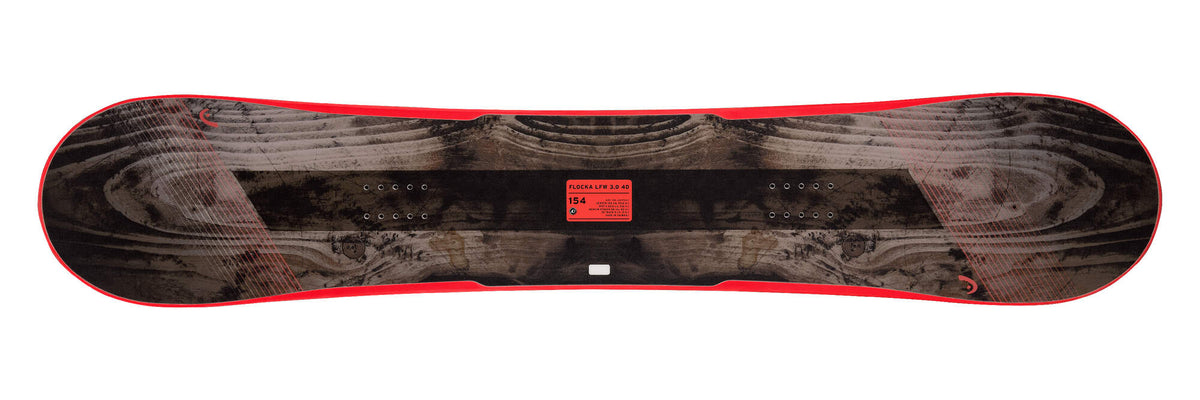 HEAD Flocka LFW 3.0 4D Rental Snowboard with FutureDisc in Gray/Red - top view