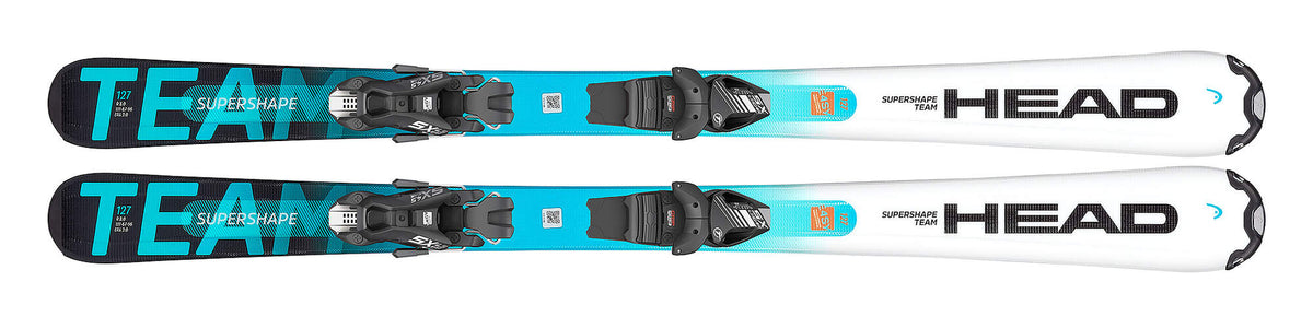 HEAD Supershape Team Easy Junior Skis, HRS Black Diamond in White - top view