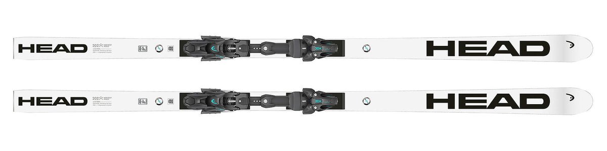 HEAD Worldcup Rebels e-SG Race Skis with Race Plate, 202 cm in White - top view