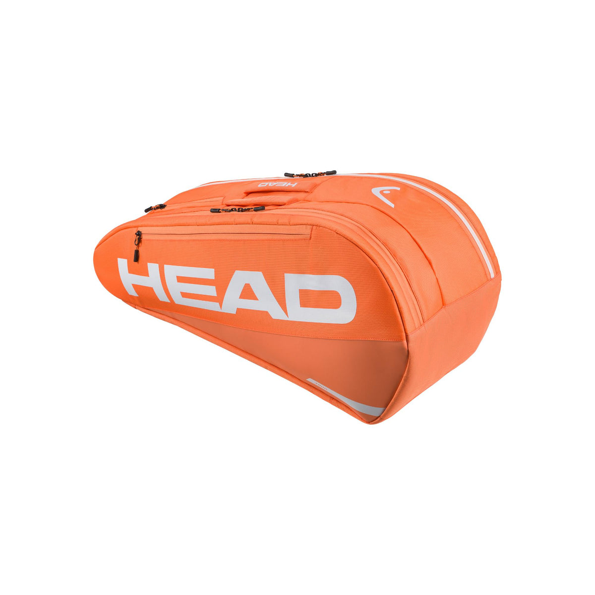HEAD Tour Racquet Bag M in bright orange shown in a side profile on a white background.