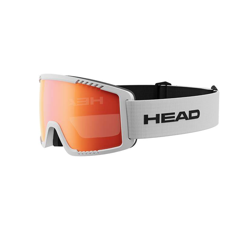 HEAD CONTEX YOUTH FMR Kids Ski Goggles, Red Lens, White in Red/White - side angle view
