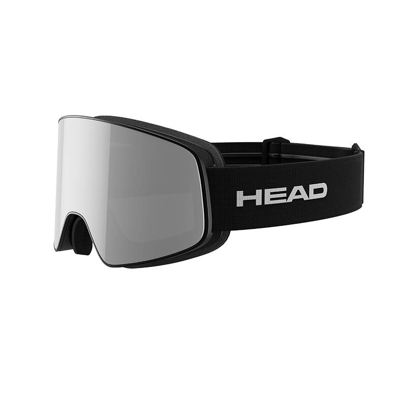 HEAD HORIZON RACE Ski Goggles with Spare Lens, Chrome Lens, Black Frame in Black - front angle view