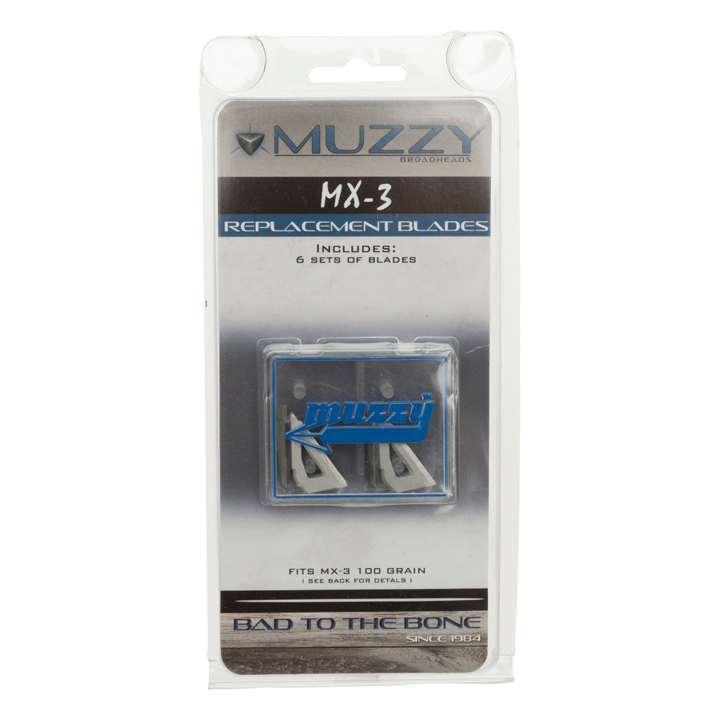 Muzzy Replacement Blades in MX-3 100 gr. 9 pk. - Front View