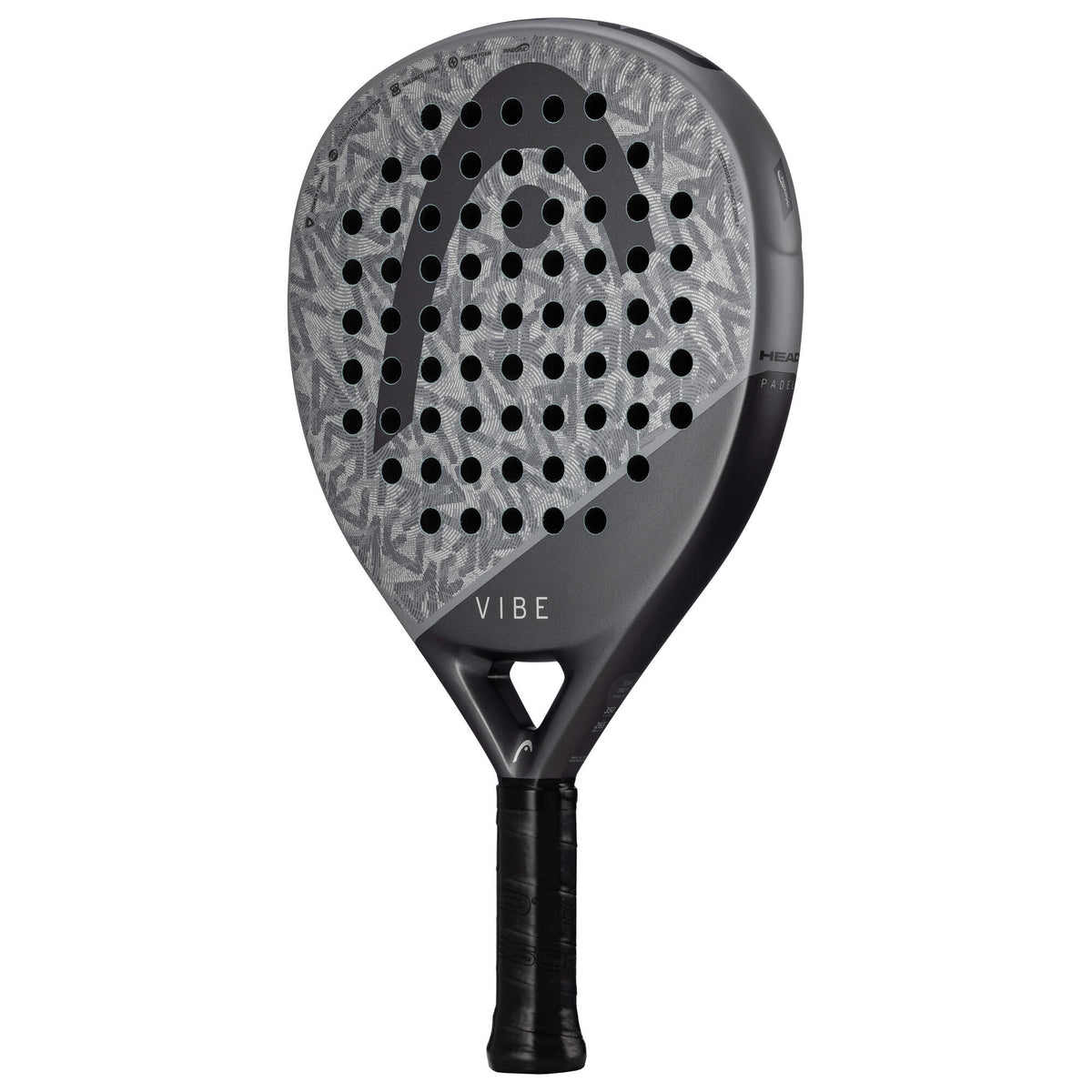 HEAD Vibe 2025 Padel Racquet, Gray/Black - front view