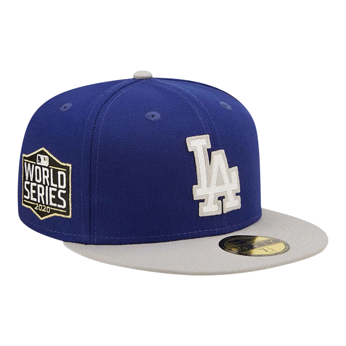New Era 59FIFTY MLB Los Angeles Dodgers Letterman Men's Fitted Hat — Blue/Grey