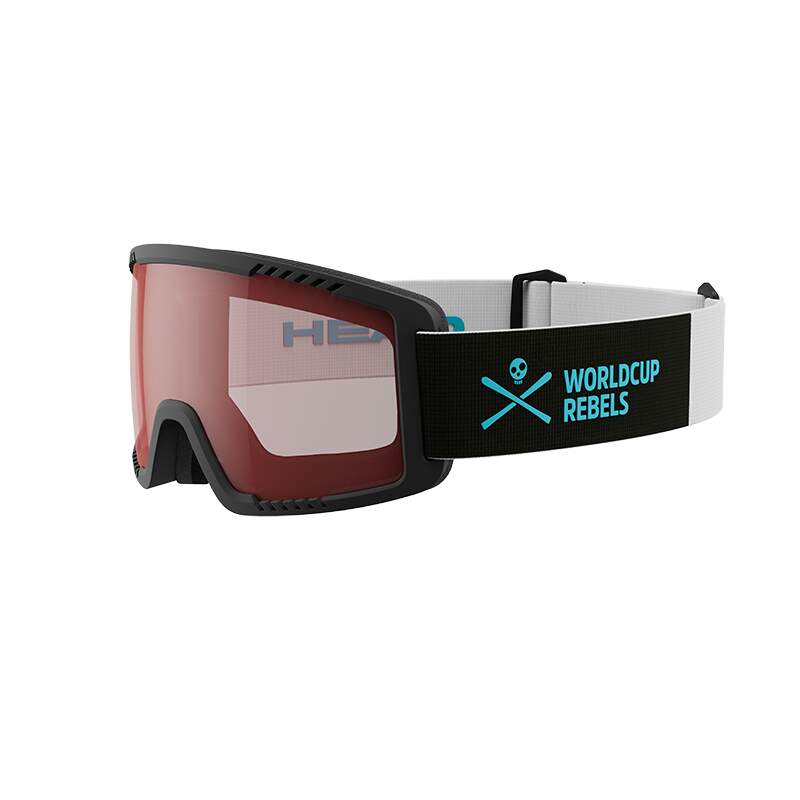 HEAD CONTEX YOUTH Kids Ski Goggles, Red Lens, WCR, Size S in Red - front angle view