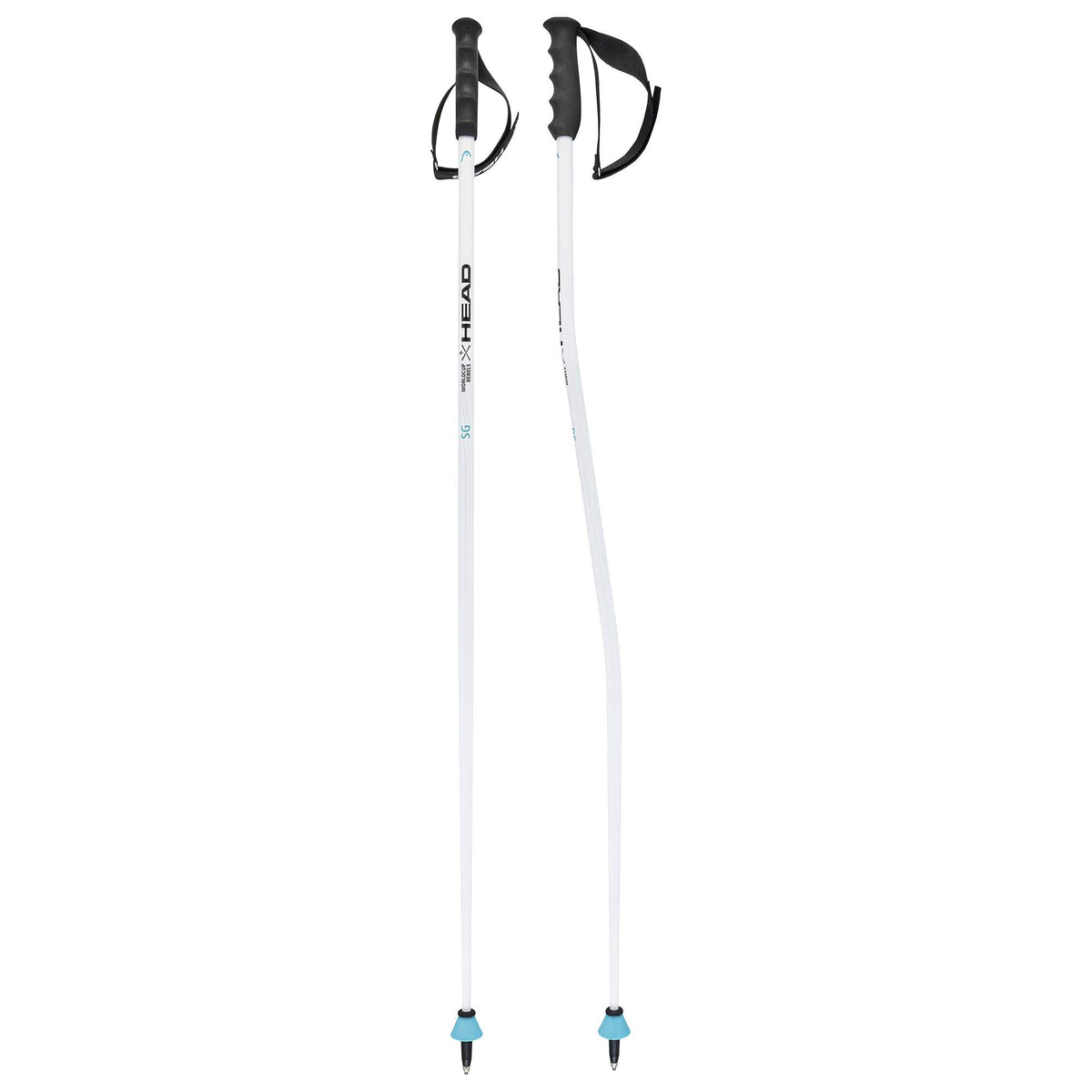 HEAD Worldcup SG Race Ski Poles, White/Black/Speed Blue, 120 cm in White - front view