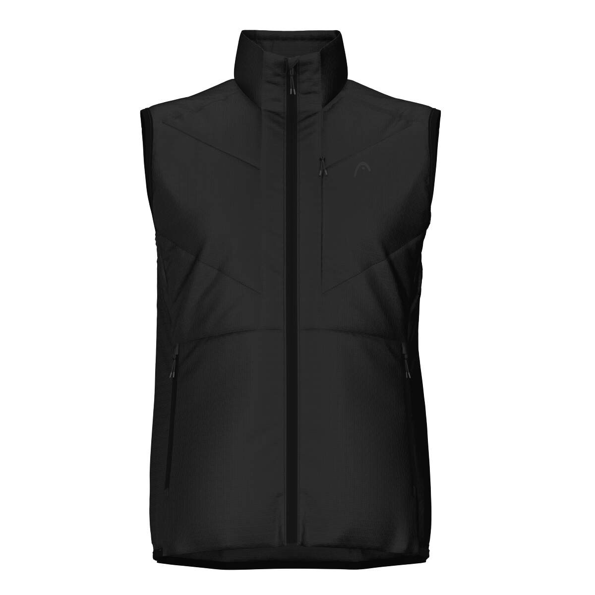 HEAD KORE Lightweight Hooded Vest Mens, Black in Black - front view