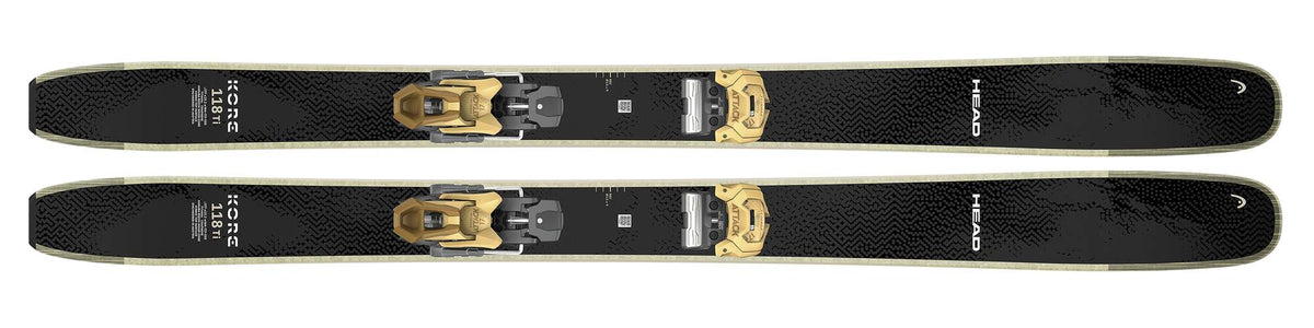 HEAD KORE 118 Ti Freeride Skis, Black/Beige in Black - top view