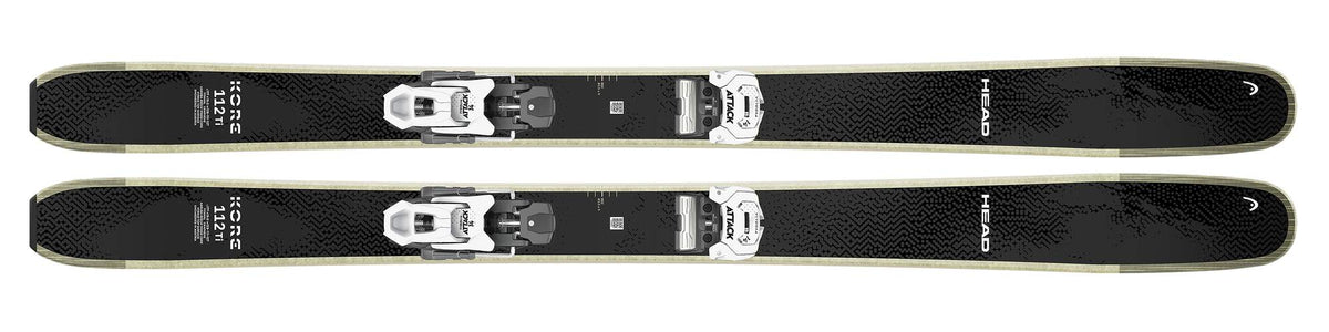 HEAD KORE 112 Ti Freeride Skis, Black/White - top view
