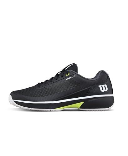 Wilson Rush Lite 5 Clay Tennis Shoes, Black/White/Safety Yellow product image