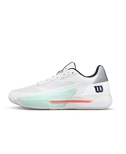 Wilson Rush Tour 5 Tennis Shoes, White/Bay/Fiery Coral product image