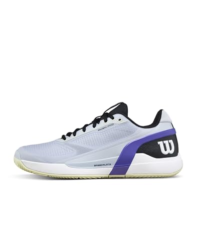 Wilson Rush Pro 5 Clay Tennis Shoes, Gray Dawn/Black/Tender Yellow product image
