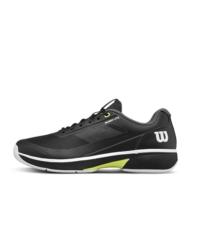 Wilson Rush Lite 5 Tennis Shoes, Black/White/Safety Yellow product image
