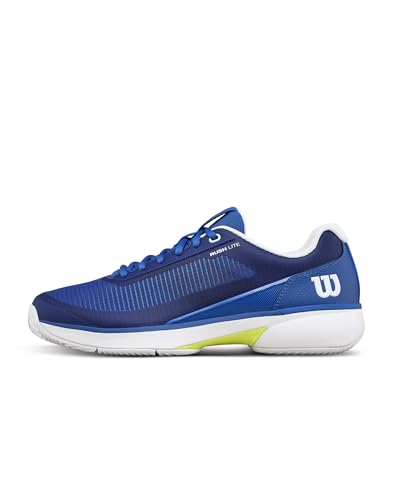 Wilson Rush Lite 5 Clay Tennis Shoes, Deja Vu Blue/White/Safety Yellow product image