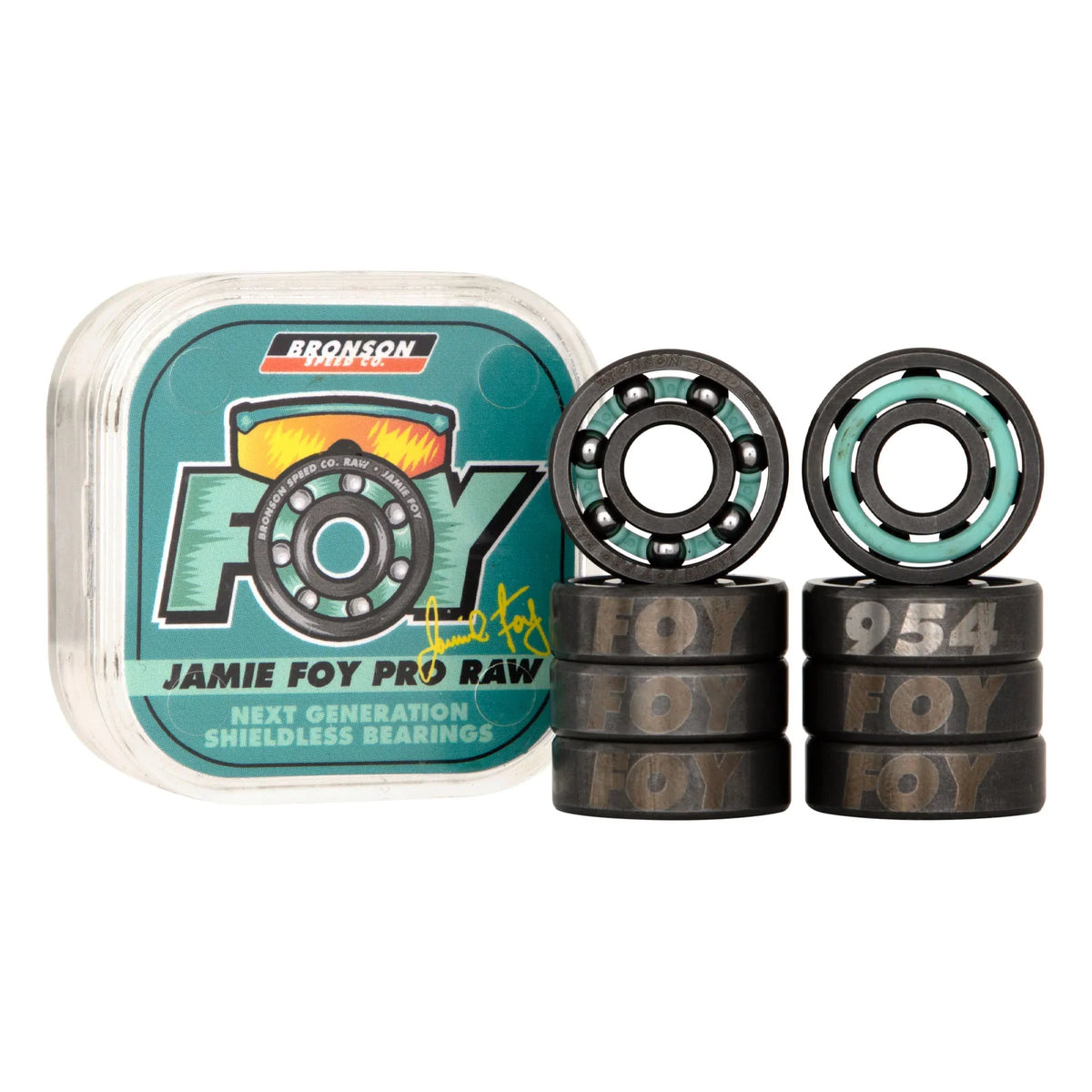 Bronson Jamie Foy Pro Skateboard Bearings - Raw (8 Pack)