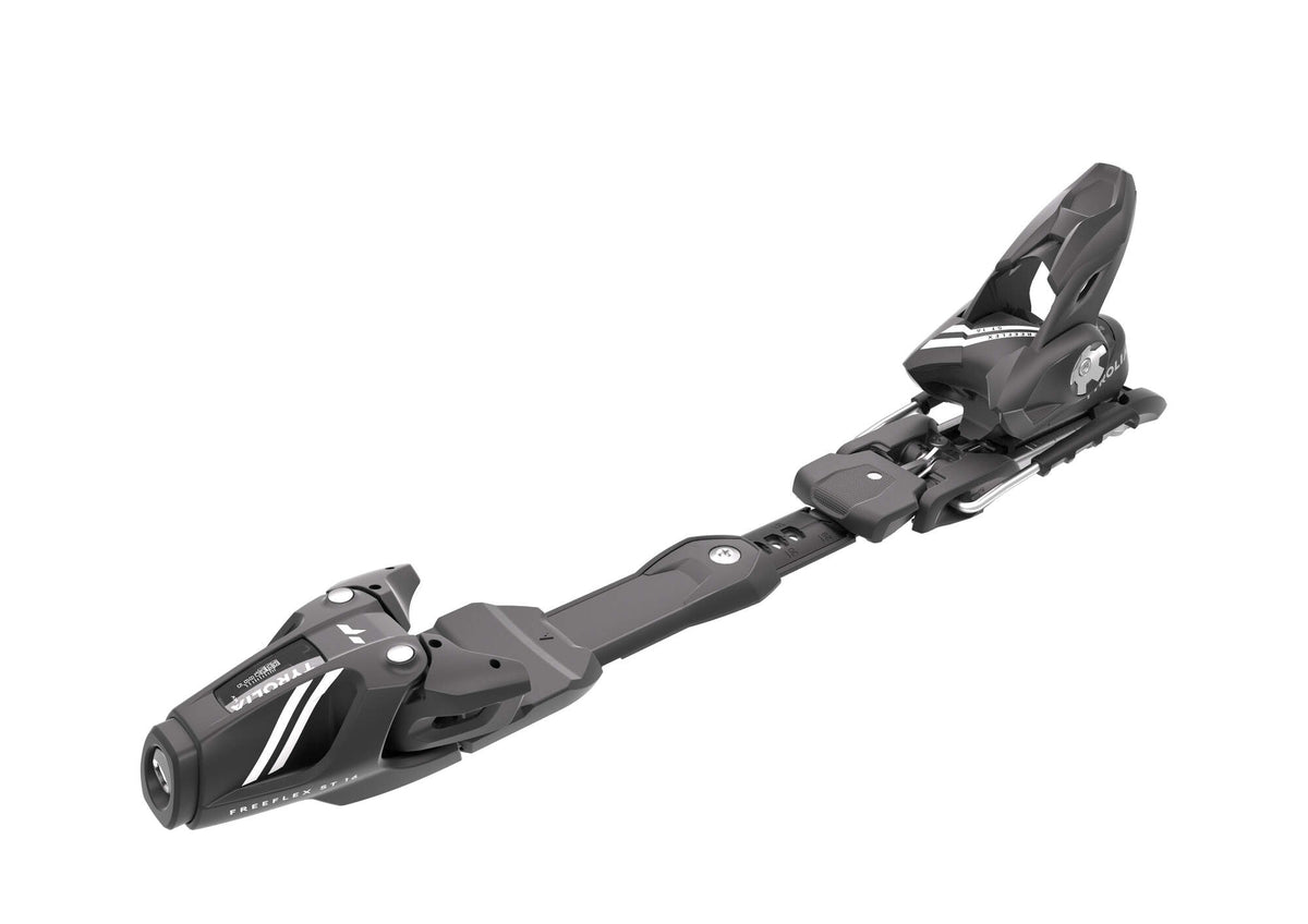 Tyrolia Freeflex ST 16 Ski Bindings, Matte Black, 85 mm Brake in Black - side angle view