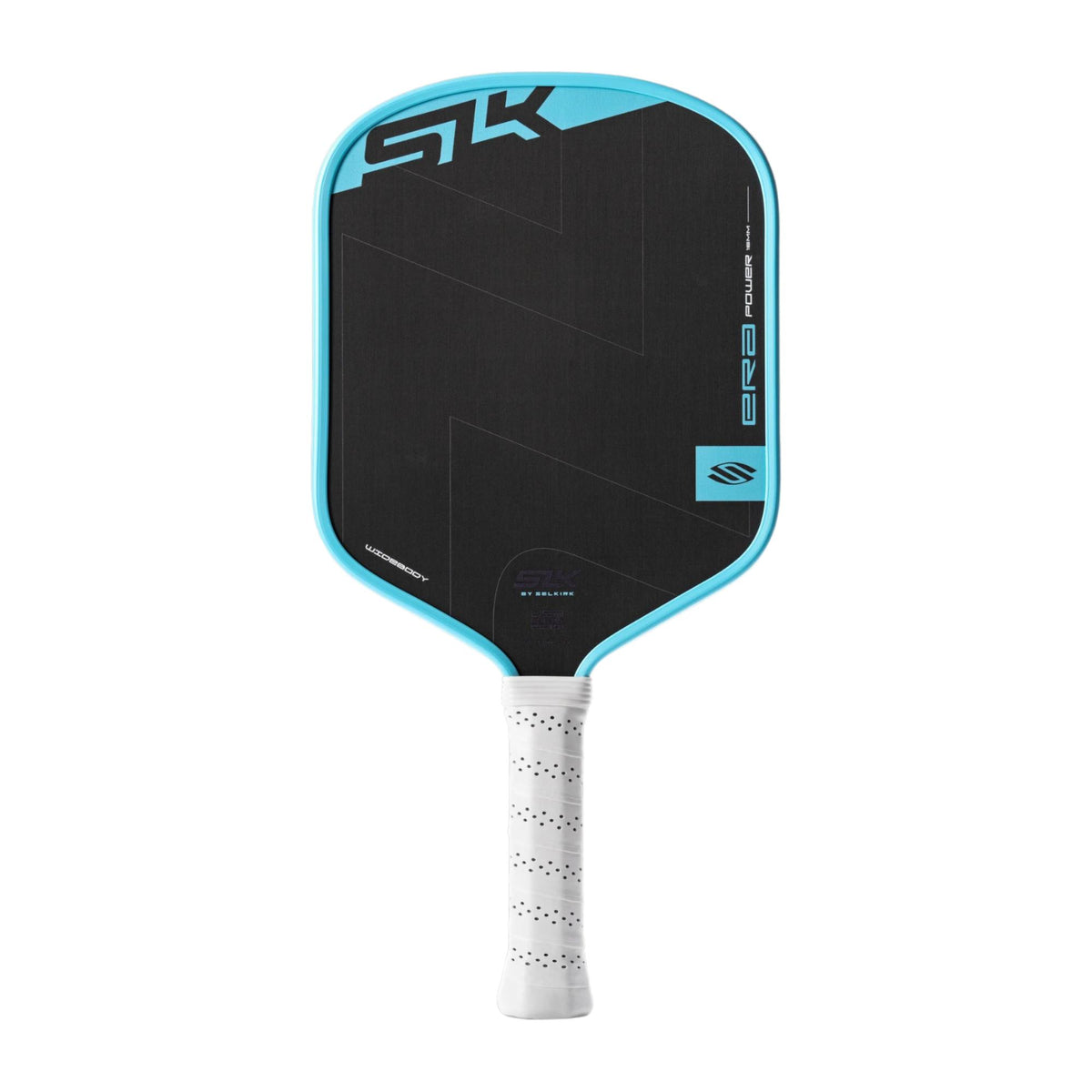 Selkirk SLK ERA Power pickleball paddle with a textured face, wide shape, and perforated grip handle designed for control and power.