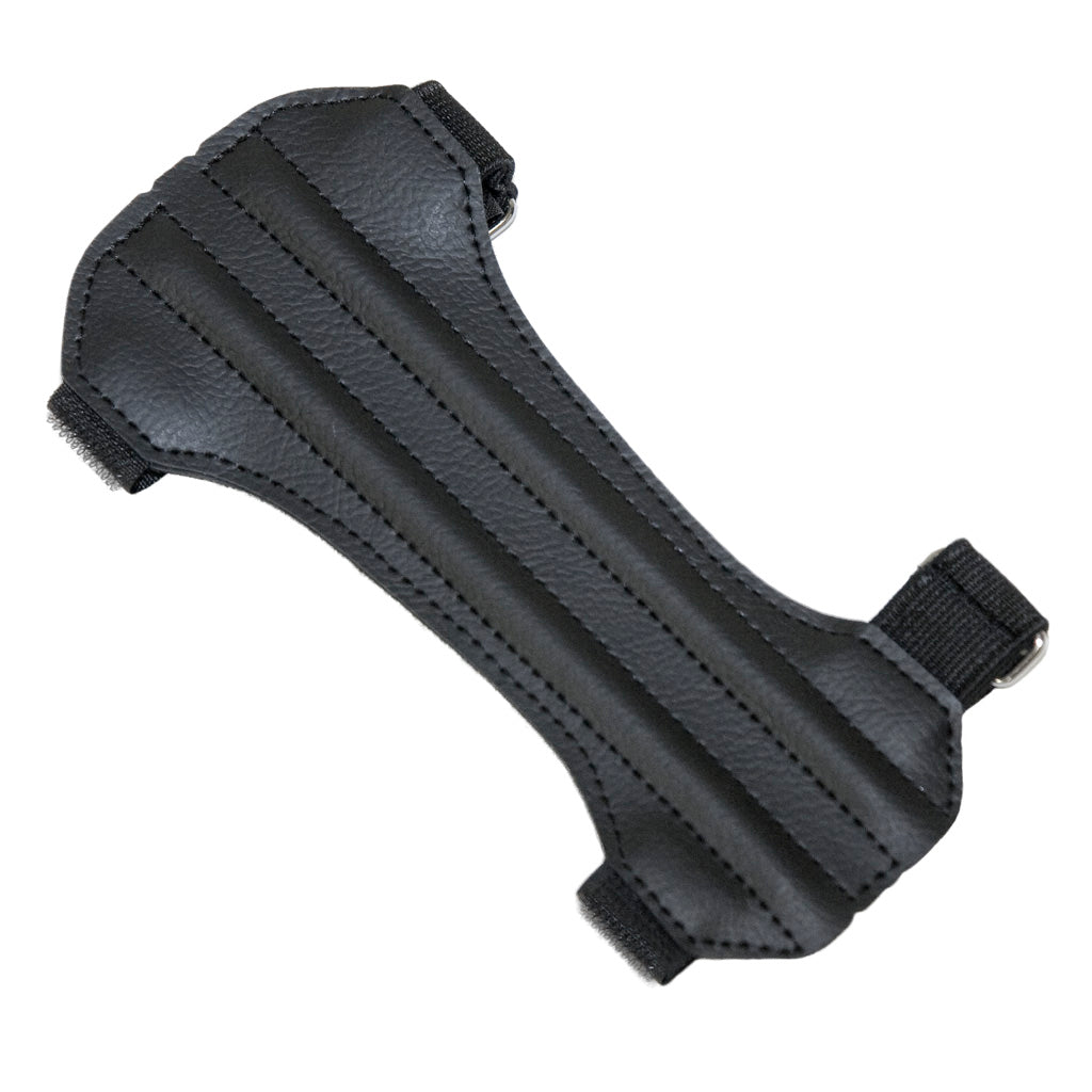 October Mountain Arm Guard in 2 Strap Hunter Black - Front View