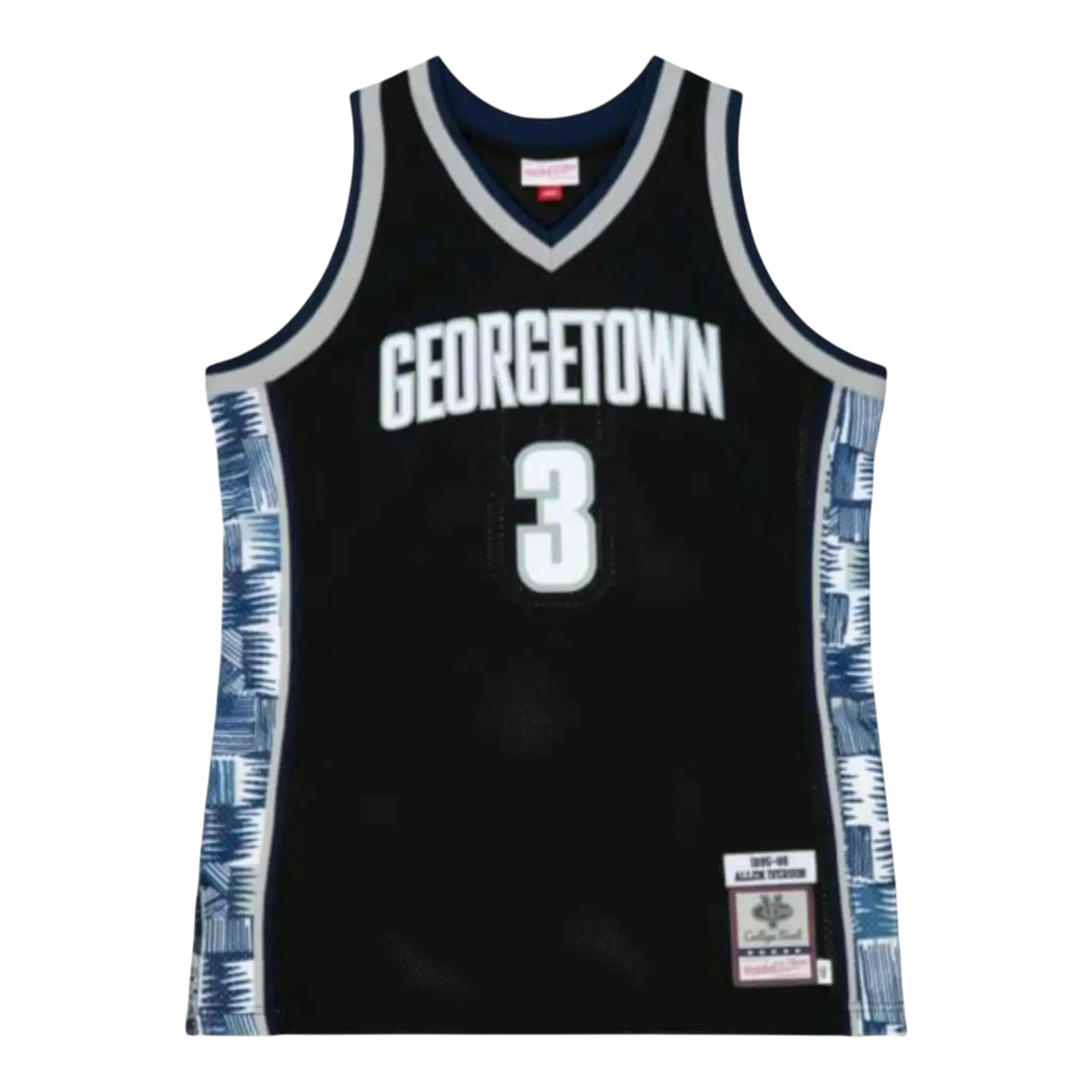 Mitchell & Ness Authentic Georgetown Hoyas 1995-96 Allen Iverson Basketball Men's Jersey — Black/Grey/White