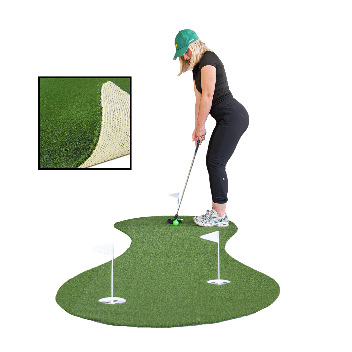 3 x 10 Indoor/Outdoor Putting Green with White Natural Rubber