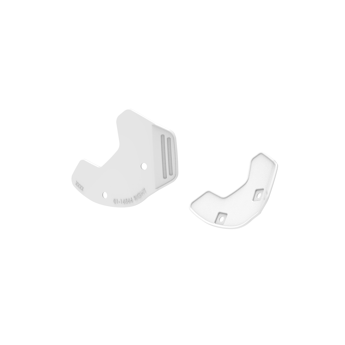 SCHUTT F7 Internal Stabilizer (pair) in white, featuring two curved helmet stabilizer inserts with mounting holes, shown on a white background.