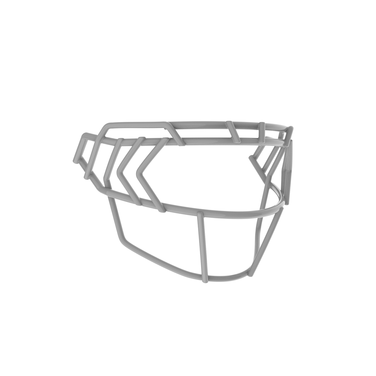 Schutt F7X-EGOP IV gray football facemask with extended eye guard and reinforced multi-bar wire design