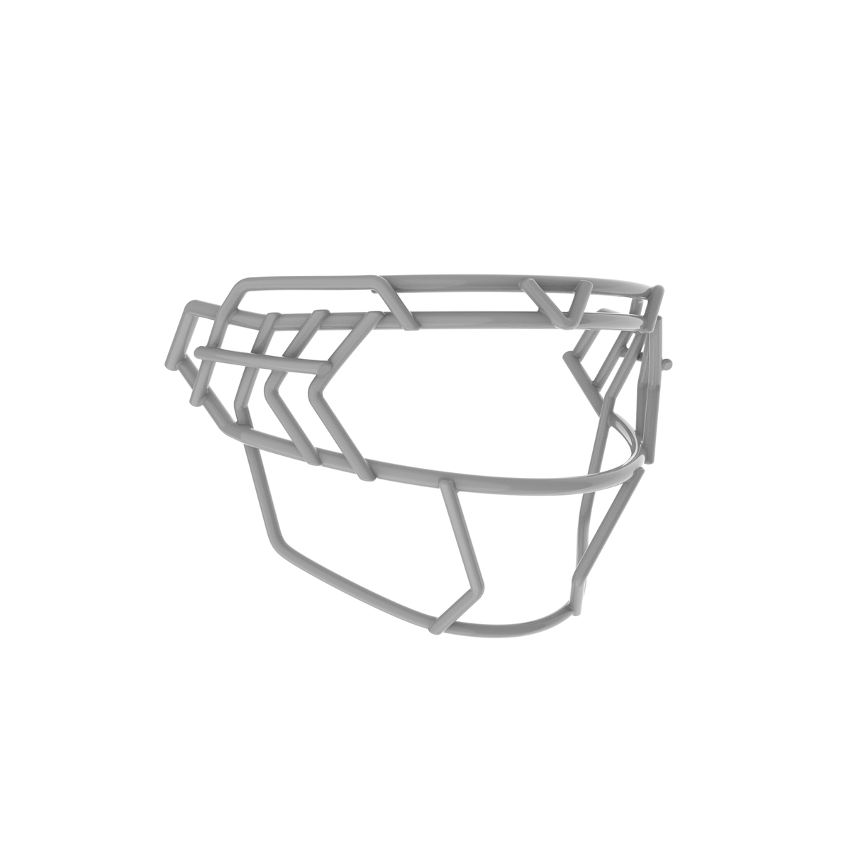 Schutt F7X-EGOP V gray football facemask with extended eye guard and reinforced multi-bar wire frame