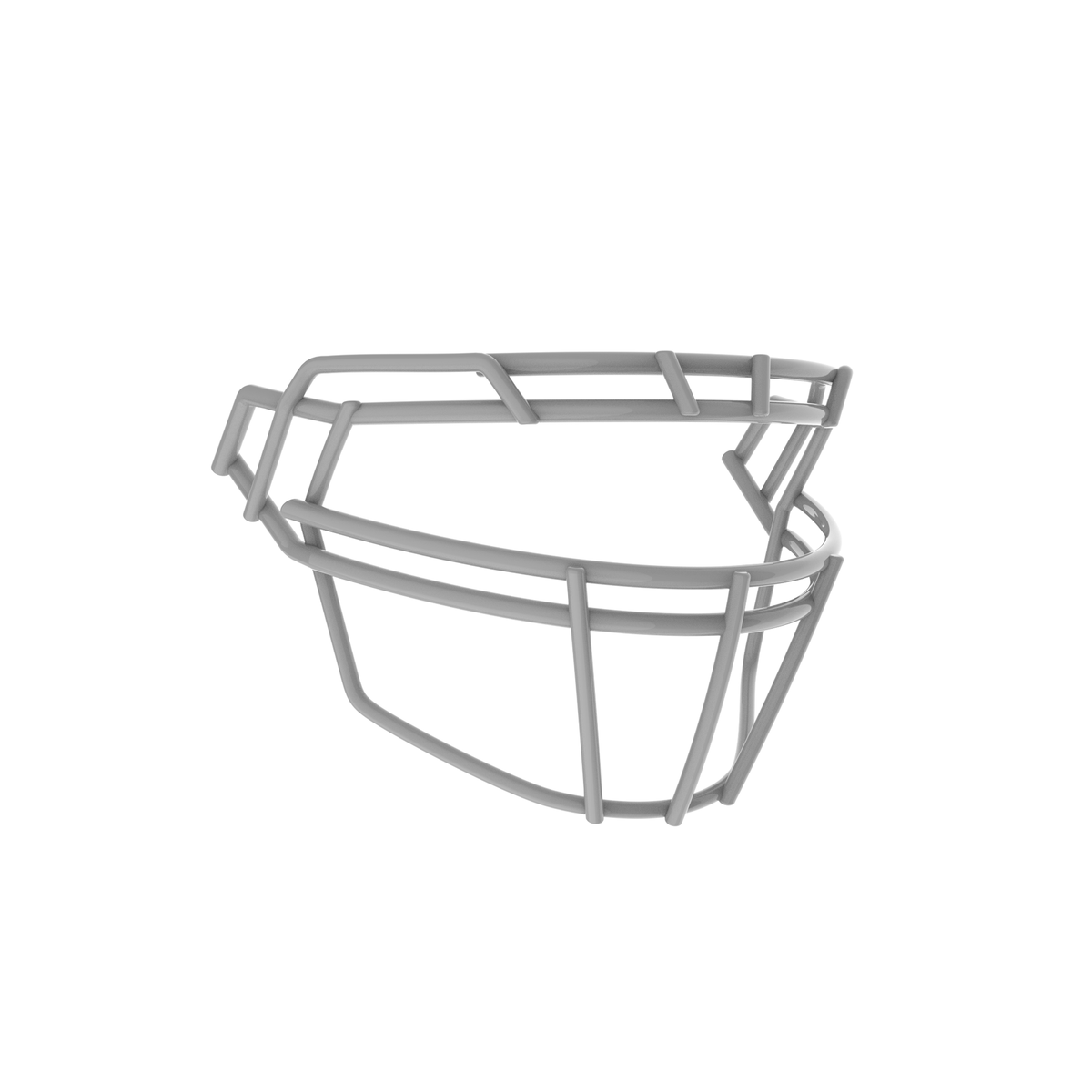 Schutt F7X-ROPO-DW-C gray football facemask with double wire brow and open lower bar design