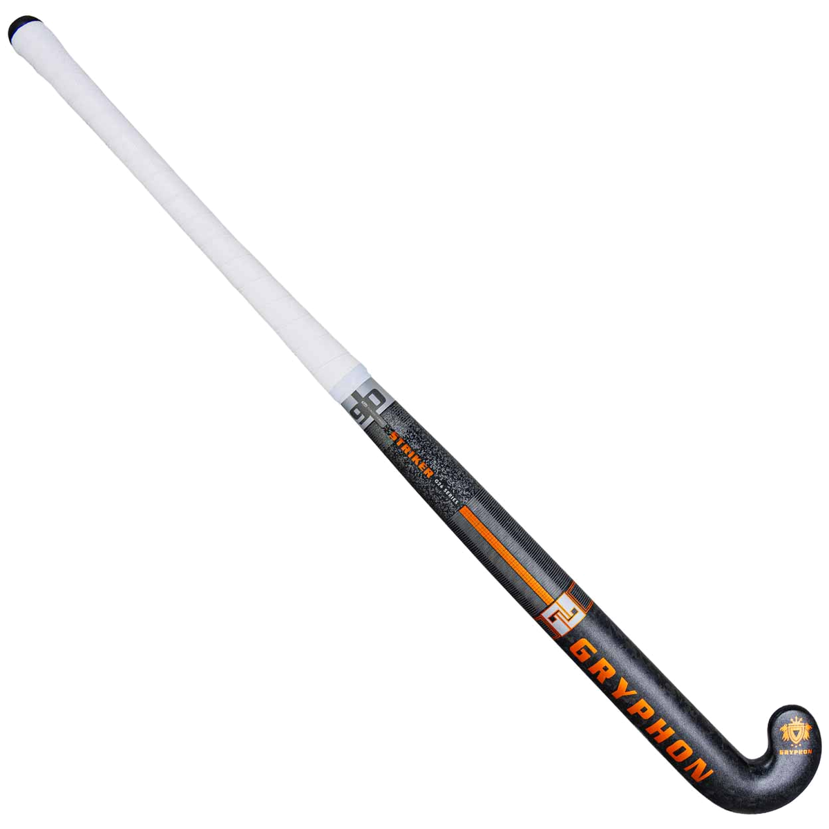 Gryphon Striker D2 indoor field hockey stick with textured finish and curved head design