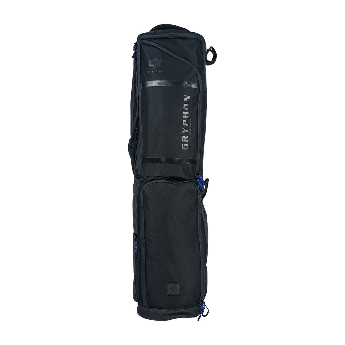 Gryphon Finnie field hockey stick bag with multiple zip compartments, stick storage section, and carry straps
