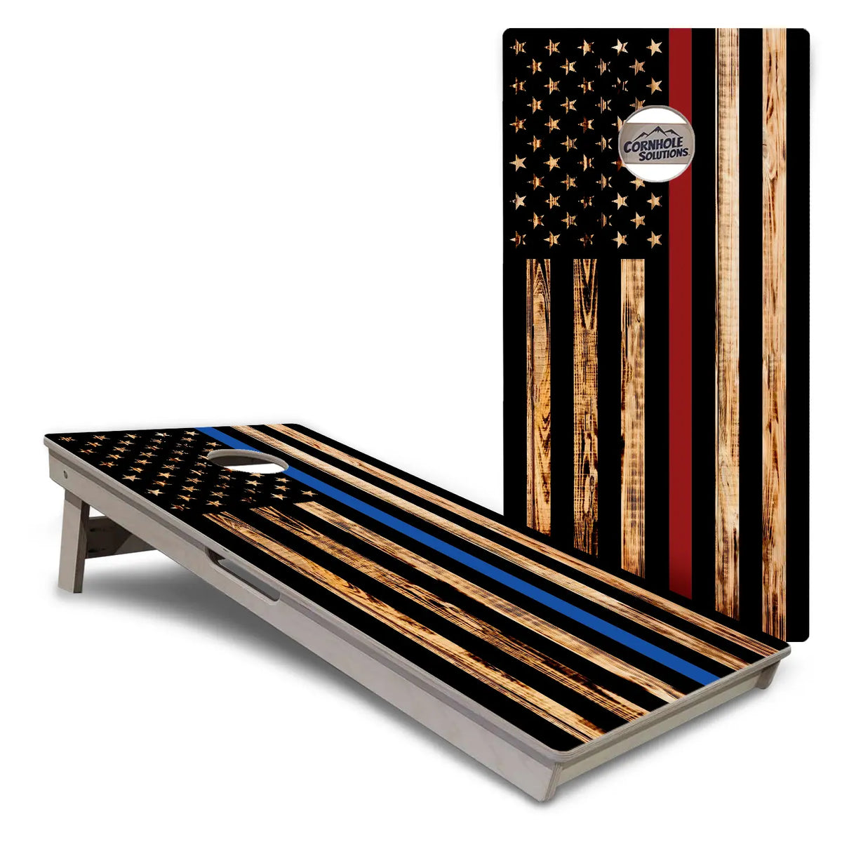 First Responder Rustic Flag Cornhole Boards – Tournament Series