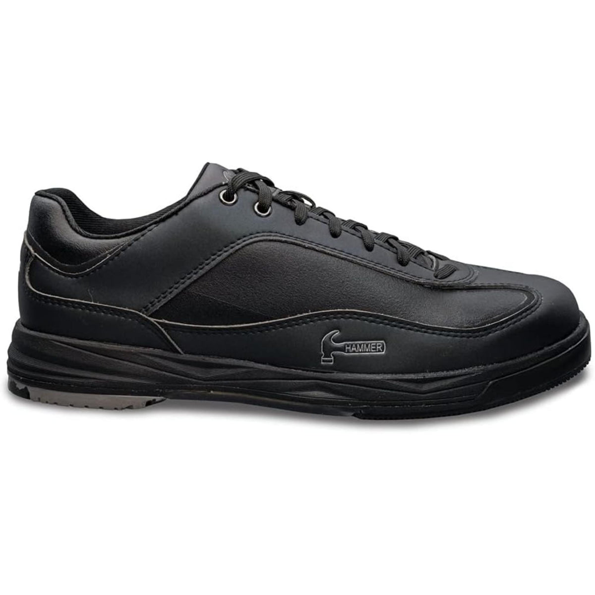 Men’s bowling shoe with lace-up design, smooth upper, cushioned collar, and durable sole for stability and controlled slide on the approach.