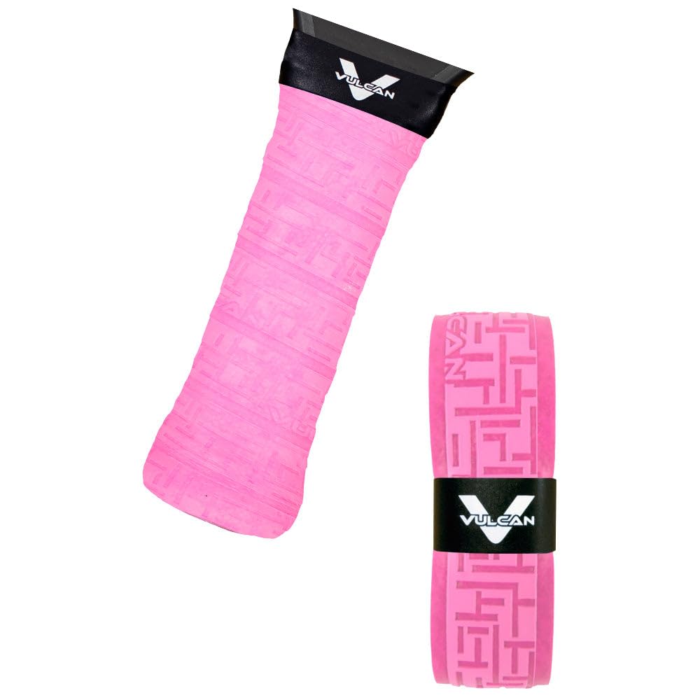 Vulcan Max Cool Pickleball Overgrip, 3 Pack in Optic Pink - Front View