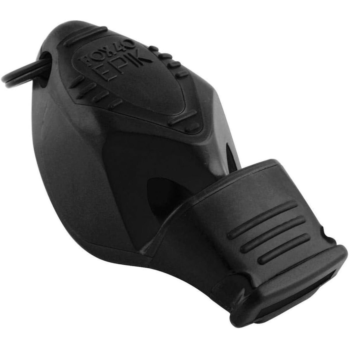 Ergonomic safety whistle with cushioned mouth grip and compact design, suitable for sports officiating or emergency signaling.