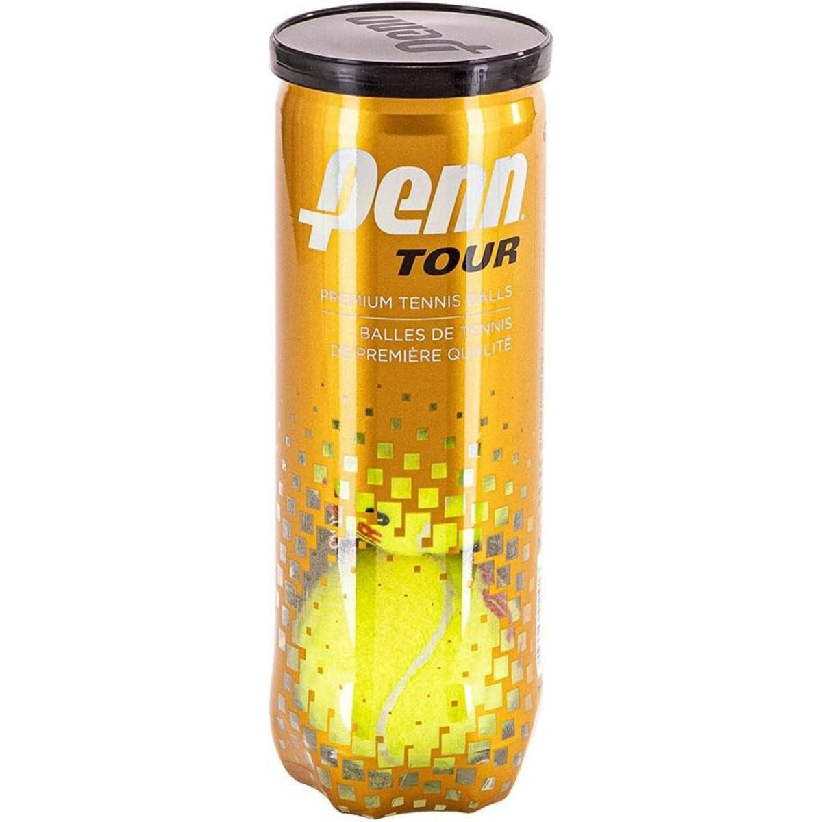 Can of Penn Tour regular duty felt tennis balls containing three balls.