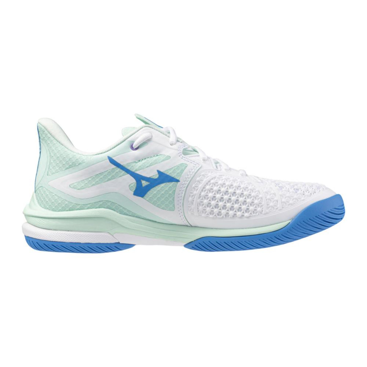 Mizuno Wave Exceed Tour 6 AC Women's White-Frontier Blue Tennis Shoe