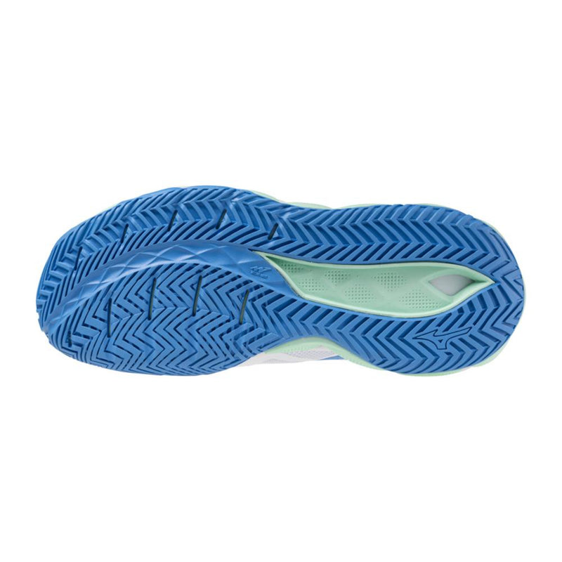 Mizuno Wave Enforce Tour 2 AC Women's White-Frontier Blue Tennis Shoe