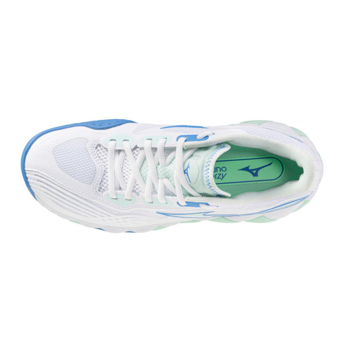 Mizuno Wave Enforce Tour 2 AC Women's White-Frontier Blue Tennis Shoe