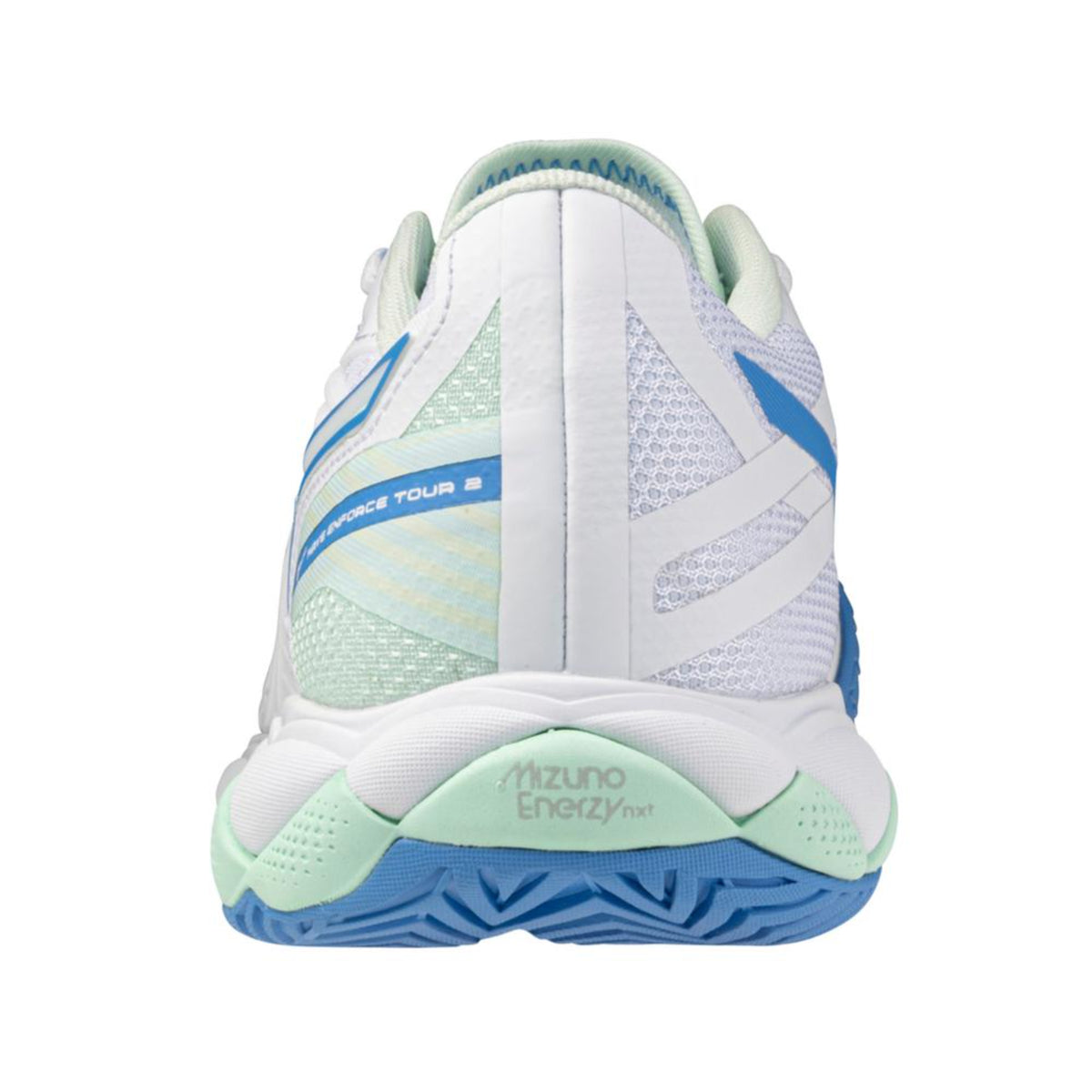 Mizuno Wave Enforce Tour 2 AC Women's White-Frontier Blue Tennis Shoe