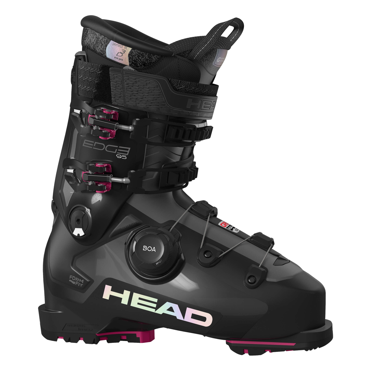 Head Edge 95 W HV GW BOA Black-Fuchsia Ski Boots - official product view