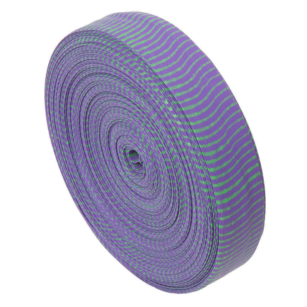 October Mountain VIBE String Silencers in Purple/Green 85 ft. - Front View