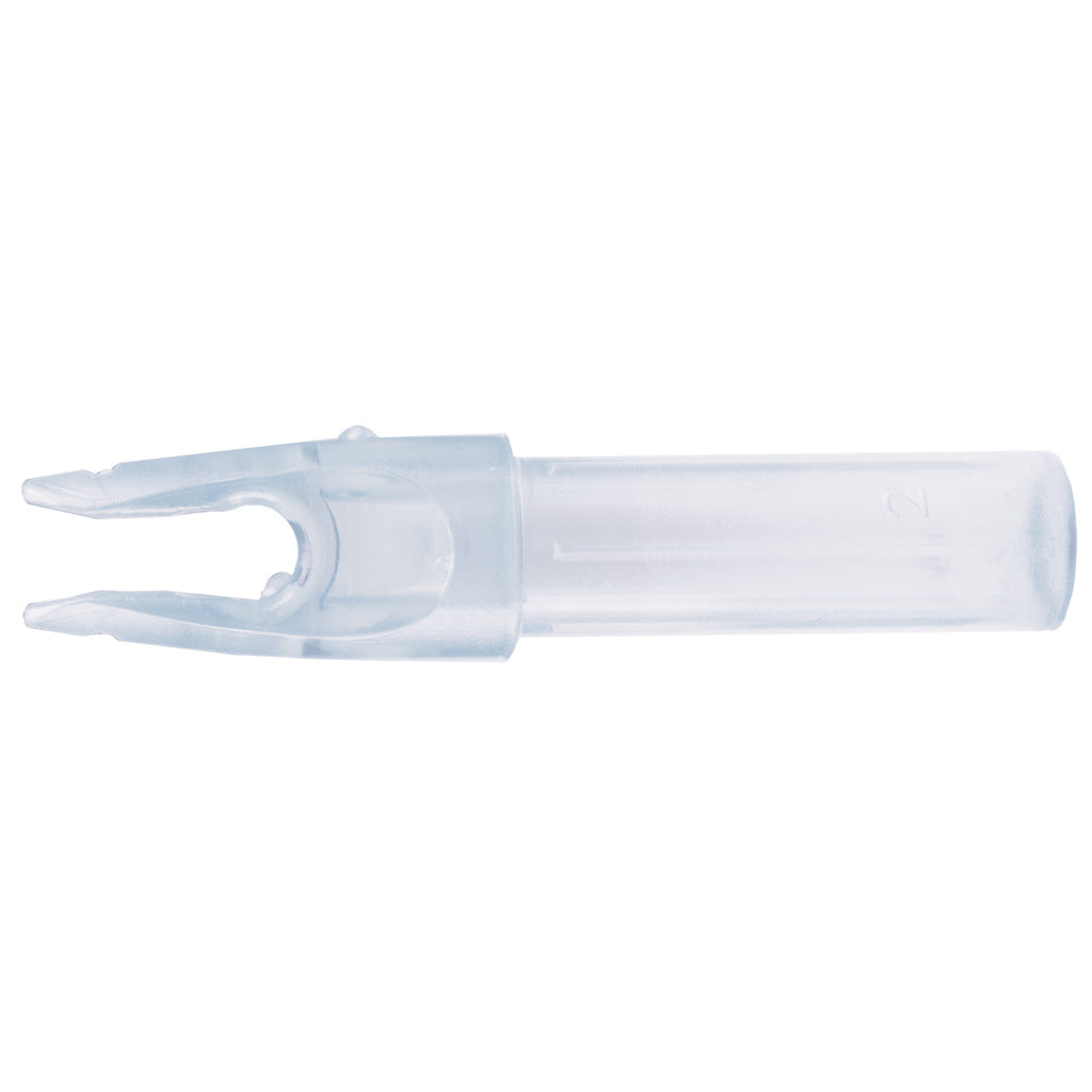 Carbon Express LaunchPad Nocks in Clear .244 12 pk. - Front View
