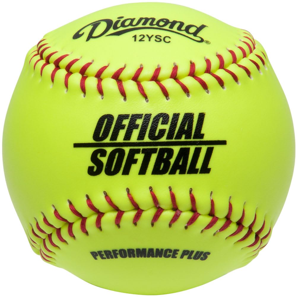 Diamond Official Fastpitch 12Ysc Softballs with Bucket 18 Ball Pack W/Bucket, Yellow - front view