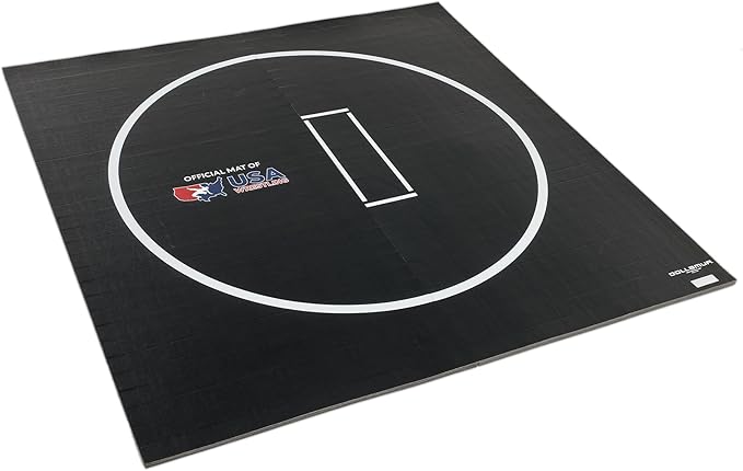 Dollamur 10'x10' Wrestling Mat, Navy, Gymnastics, with Circles