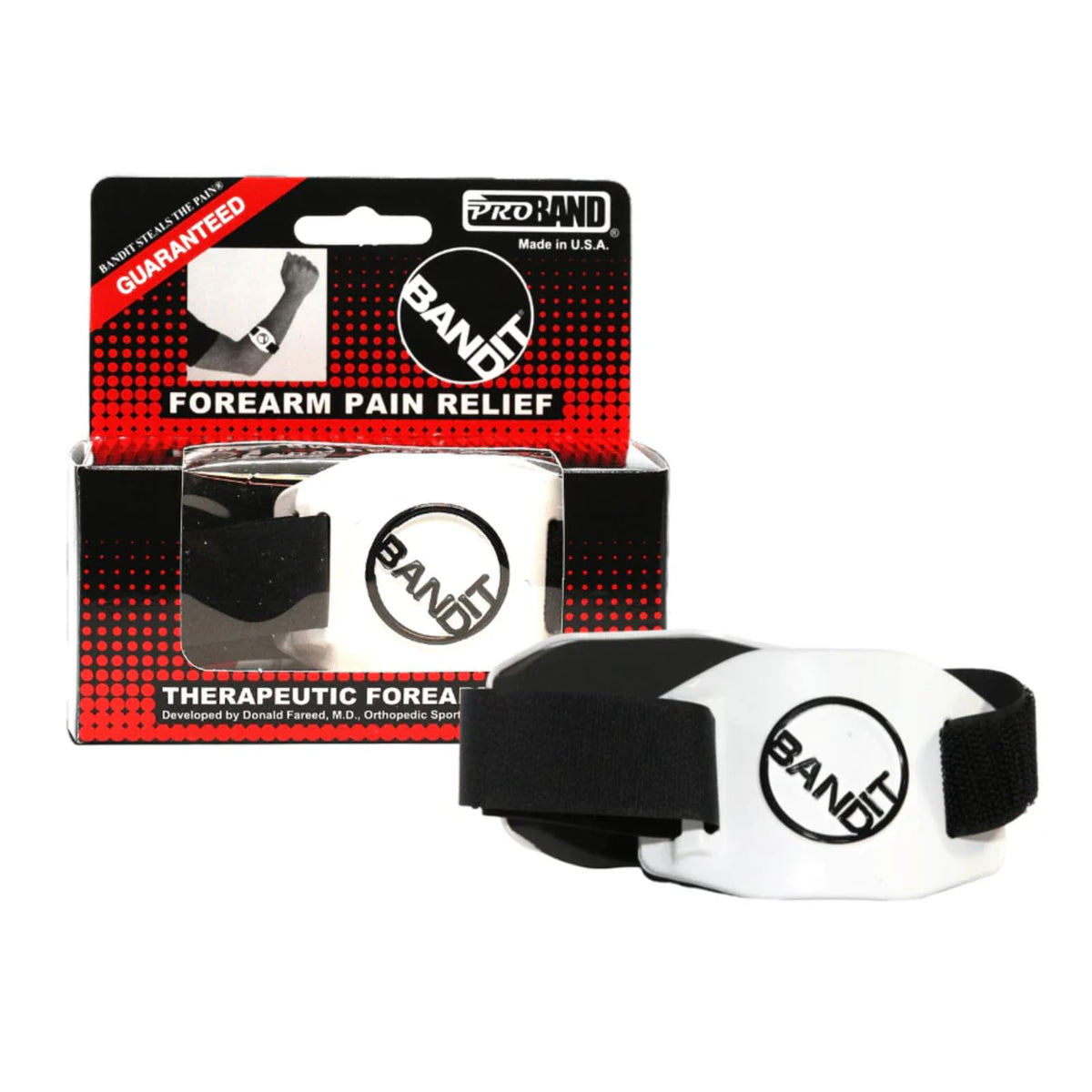 ProBand BandIT ® Therapeutic Arm Band for Elbow & Forearm Pain Relief, Anatomically Focused Dynamic Compression Band for Carpal Tunnel, Tendonitis, Tennis Elbow, Golfers Elbow, Sprains, & Arthritis, White - view 1